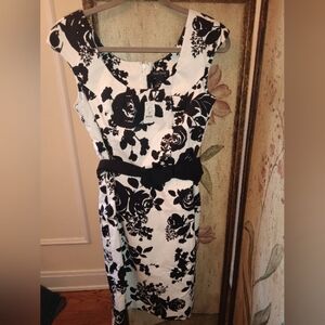 Black and white floral dress